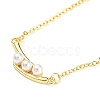 Pea Shaped Plastic Imitation Pearl Pendant Necklace with Brass Cable Chains NJEW-F316-01G-1