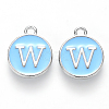 Platinum Plated Alloy Enamel Charms X-ENAM-S118-04W-P-1