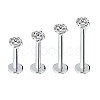 316 Surgical Stainless Steel Clear Cubic Zirconia Threadless Labret Stud WG700A9-15-1