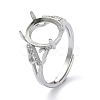 Adjustable 925 Sterling Silver 4 Prongs Ring Settings STER-K179-06P-1