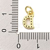 Initial Letter Brass with Cubic Zirconia Charms KK-Q814-26D-G-3