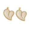 Brass Micro Pave Clear Cubic Zirconia Pendants KK-C166-05G-1