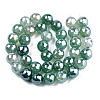 Electroplate Natural Agate Beads Strands G-T131-55-18-2
