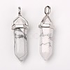 Natural Howlite Double Terminated Pointed Pendants G-F295-04F-4