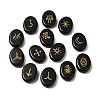 13Pcs Natural Obsidian Rune Stone G-C095-02C-1
