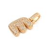 Brass Micro Pave Clear Cubic Zirconia Pendants KK-B099-01G-E-2
