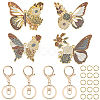 DIY Alloy Enamel Butterfly Pendants Keychain Making Kits DIY-SP0003-10D-1