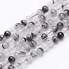 Natural Black Rutilated Quartz Beads Strands G-D295-6mm-2