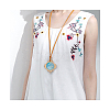 Undyed Wood Pendants WOOD-I004-36-8