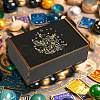 Rectangle Engraved Plywood Wooden Tarot Storage Boxes with Sliding Lid CON-WH20008-10D-4