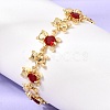 Brass Micro Pave Cubic Zirconia Link Chain Bracelets for Women BJEW-D457-01G-01-1