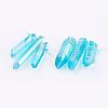 Electroplated Natural Quartz Crystal Graduated Beads Strands G-P315-A07-1