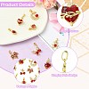 9Pcs Brass Micro Pave Cubic Zirconia Pendants KK-CJ0003-99-3