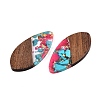 Transparent Resin and Walnut Wood Pendants RESI-T057-05K-3