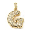 Brass Micro Pave Cubic Zirconia Pendants KK-E061-03G-07-1