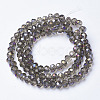 Electroplate Transparent Glass Beads Strands EGLA-A034-T2mm-F11-2