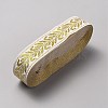 10Yards Ethnic Style Polyester Leaf Jacquard Ribbons OCOR-WH0036-54-2