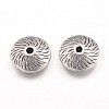 Tibetan Style Alloy Flat Round Beads TIBEB-5386-AS-FF-2
