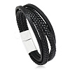 Minimalist Braided Leather Magnetic Clasp Bracelet for Men - Retro and Trendy Design ST9092173-2