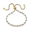 Rectangle 304 Stainless Steel Glass Slider Bracelets BJEW-D456-07G-02-4