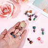 16Pcs 8 Colors Cat Shape Glass Pendants PALLOY-BM00024-3