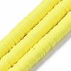 Flat Round Handmade Polymer Clay Beads CLAY-R067-10mm-22-1