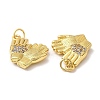 Rack Plating Brass Micro Pave Cubic Zirconia Pendants KK-C030-11G-2
