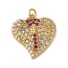 Rack Plating Brass Micro Pave Cubic Zirconia Pendants KK-K377-78G-1
