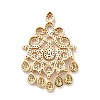 Eco-friendly Brass Micro Pave Clear Cubic Zirconia Big Pendants KK-D079-01G-2