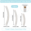 12Pcs 3 Style Tube 925 Sterling Silver Beads STER-BBC0005-61-2