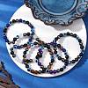 Round Gemstone Beaded Stretch Bracelets BJEW-JB11005-3