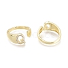 Brass Micro Pave Clear Cubic Zirconia Cuff Rings X-RJEW-F103-13Q-G-2