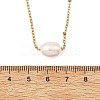 Natural Pearl Rice Pendant 304 Stainless Steel Satellite Chain Necklaces for Women NJEW-JN06149-01-5