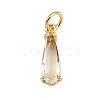 Brass Micro Pave Cubic Zirconia Pendants X-KK-C114-25G-2