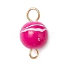 Spray Painted Drawbench Acrylic Round Connector Charms PALLOY-JF03327-3