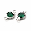 304 Stainless Steel with Glass Connector Charms STAS-G305-08P-07-2