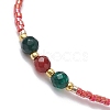 Dyed Natural Agate & Glass Seed Beaded Bracelets BJEW-MZ00047-03-2
