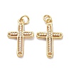 Brass Micro Pave Clear Cubic Zirconia Pendants LS-ZIRC-L100-111G-2
