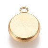 Ion Plating(IP) 304 Stainless Steel Pendant Cabochon Settings X-STAS-K202-03C-G-2