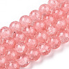 Baking Paint Crackle Glass Bead Strands DGLA-Q023-8mm-YS9-A-1