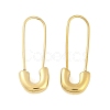 304 Stainless Steel Safety Pin Charm Huggie Hoop Earrings for Women Ion Plating(IP) EJEW-C096-41G-2