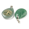 Natural Green Aventurine Teardrop Pendants G-Q175-01A-2