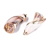 Electroplated Golden Brass Trim Natural Spiral Shell Pendants SSHEL-Q101-06-2