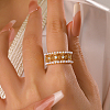 Brass Micro Pave Cubic Zirconia Finger Ring AH5761-2-4