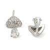 Brass Micro Pave Clear Cubic Zirconia Stud Earrings EJEW-R016-26P-13-4