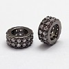 Brass Micro Pave Cubic Zirconia European Beads ZIRC-D113-31B-FF-1