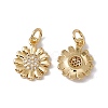 Brass Micro Pave Clear Cubic Zirconia Charms KK-G439-33G-1