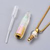 Electroplate Natural Quartz Crystal Perfume Bottle Pendant Necklaces NJEW-I239-01-3
