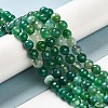 Natural Striped Agate/Banded Agate Beads Strands G-A246-8mm-06-5