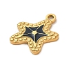 Ion Plating(IP) 304 Stainless Steel Enamel Pendants STAS-Q301-03G-2